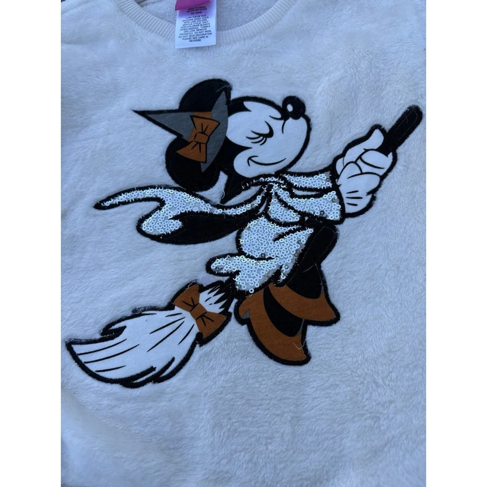 DISNEY Halloween 2 Pc Outfit Minnie Mouse Glitter Witch Fleece Top Size 5 NWT